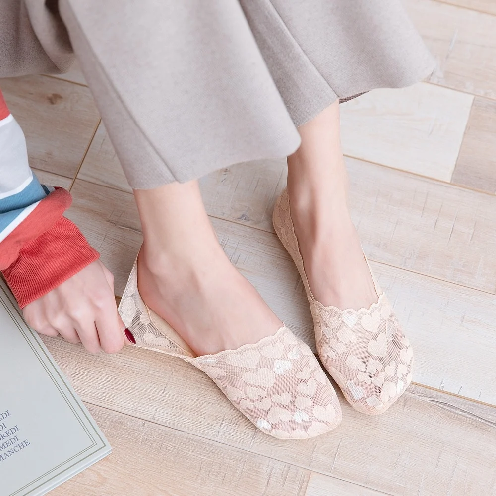 

Короткие летние женские носки для девочек, носки-лодочки из силикагеля и кружева, Нескользящие нескользящие носки с невидимой подошвой, Нескользящие короткие носки, 1 пара
