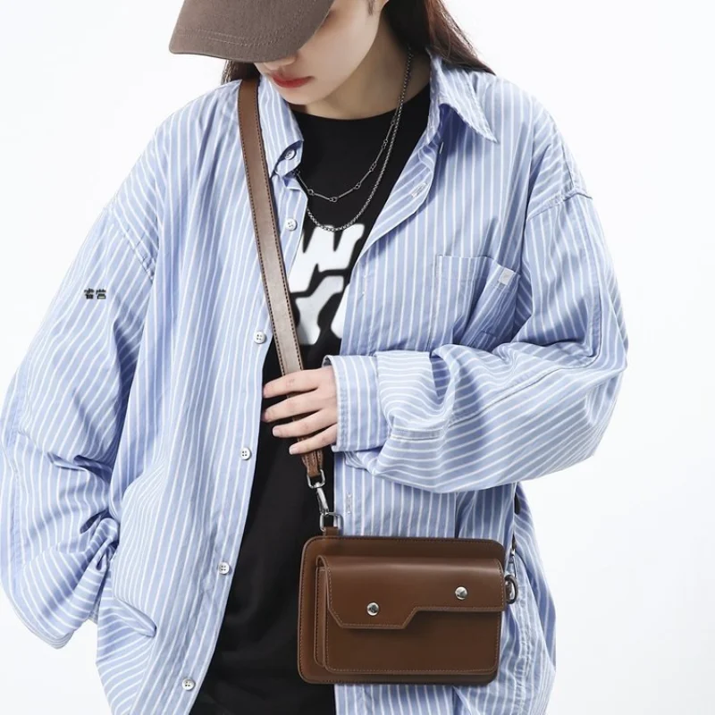 

Fashion Crossbody Bags for Women Men 2023 New Pu Leather Small Shoulder Messenger Bag Students Unisex Female Handbags Square