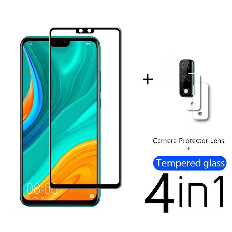 

4 в 1 закаленное стекло для камеры Huawei Y8S, Защитное стекло для Huawei Y8P, протектор экрана для объектива камеры на Hawei Y 8P 8S, пленки