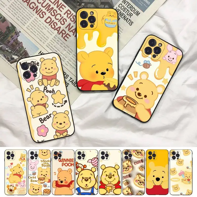 

W-Winnie The Pooh Phone Case For iPhone 8 7 6 6S Plus X SE 2020 XR XS 14 11 12 13 Mini Pro Max Mobile Case