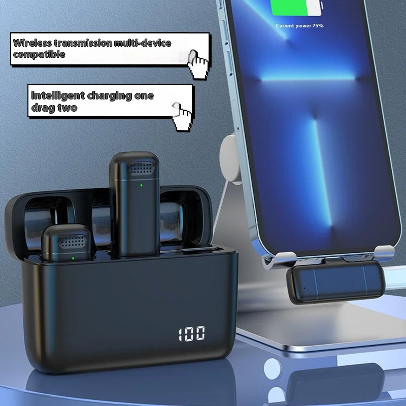 Беспроводной петличный микрофон с зарядным отсеком уличное устройство для