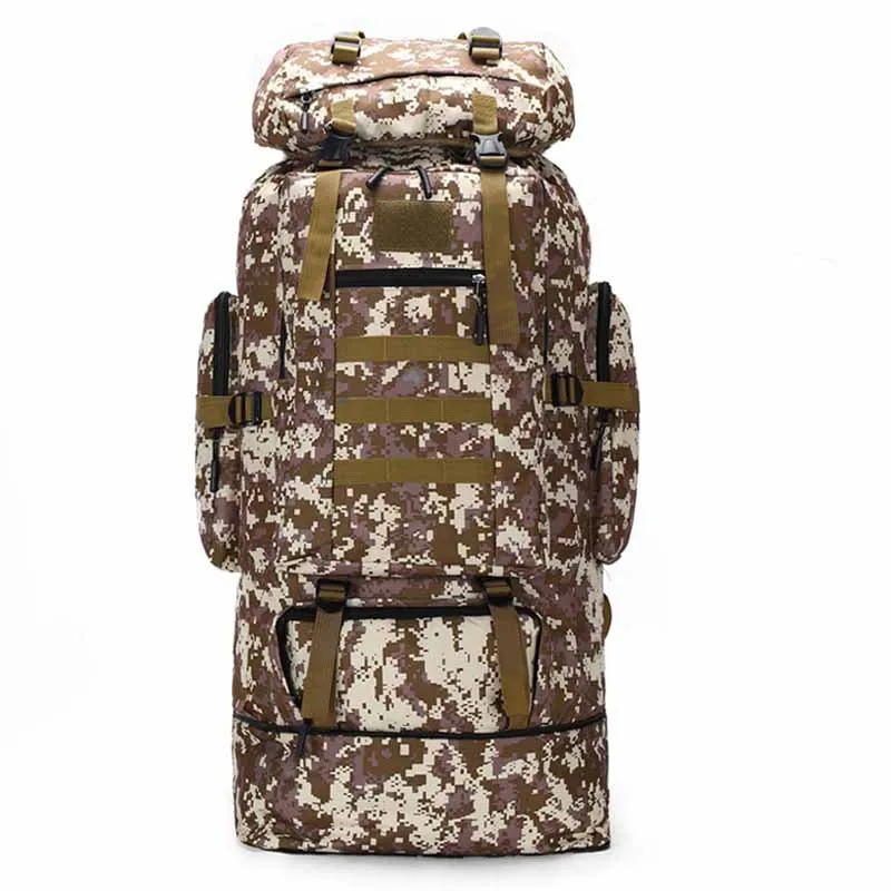 100L Large Capacity Heightened Waterproof Camouflage Outdoor Camping Hiking Backpack Men's and Women's Travel Sports Backpack