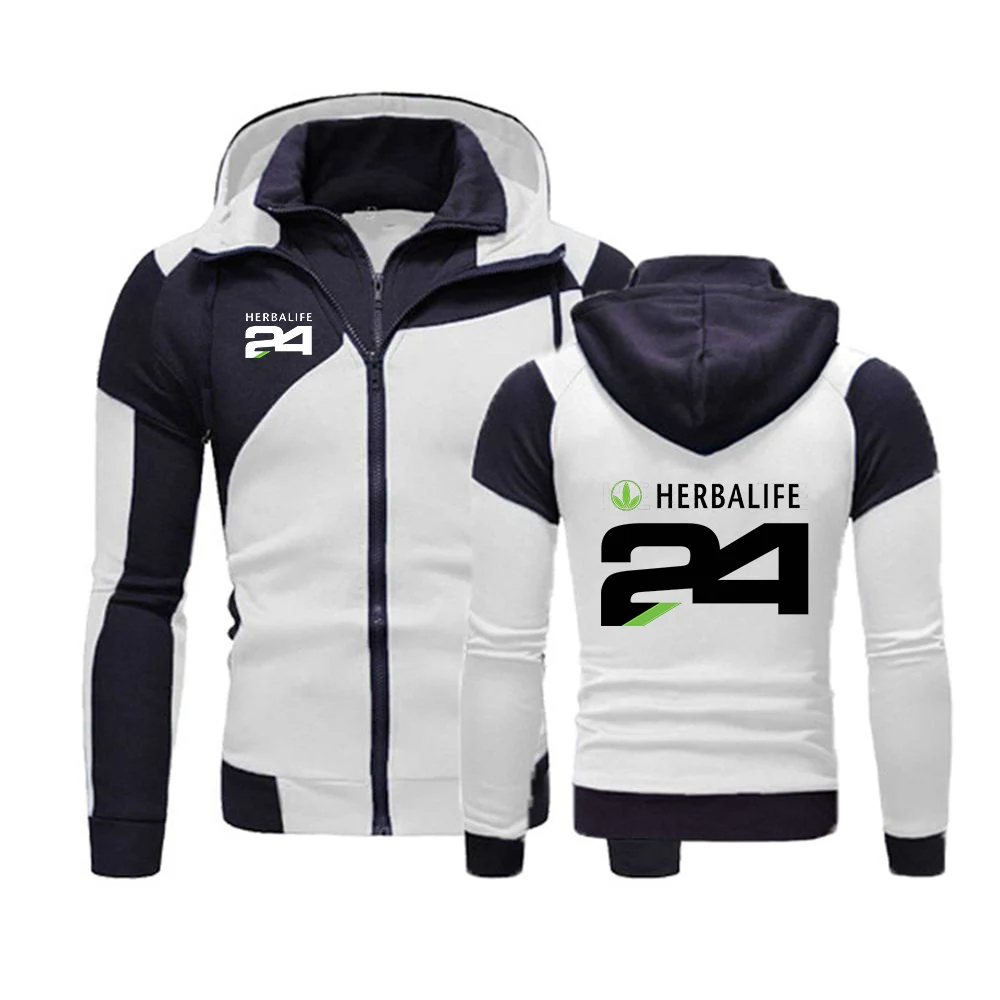

HERBALIFE 24 2023 Men Spring Autumn Harajuku Zipper Jacket Hooded sweatshirt Male Cotton Sportwear Hoodies Comfortable Coat