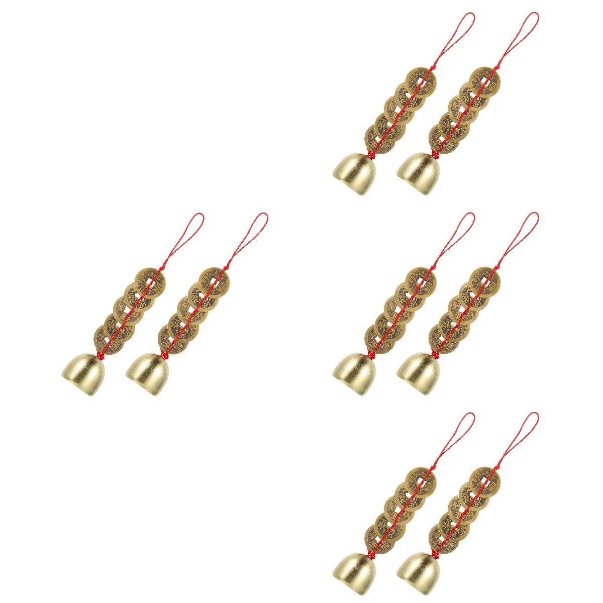 

8 Pcs 5-coins Pendant Bell Hanging Fangshui Decoration Car Ornament Bells Home Decorations