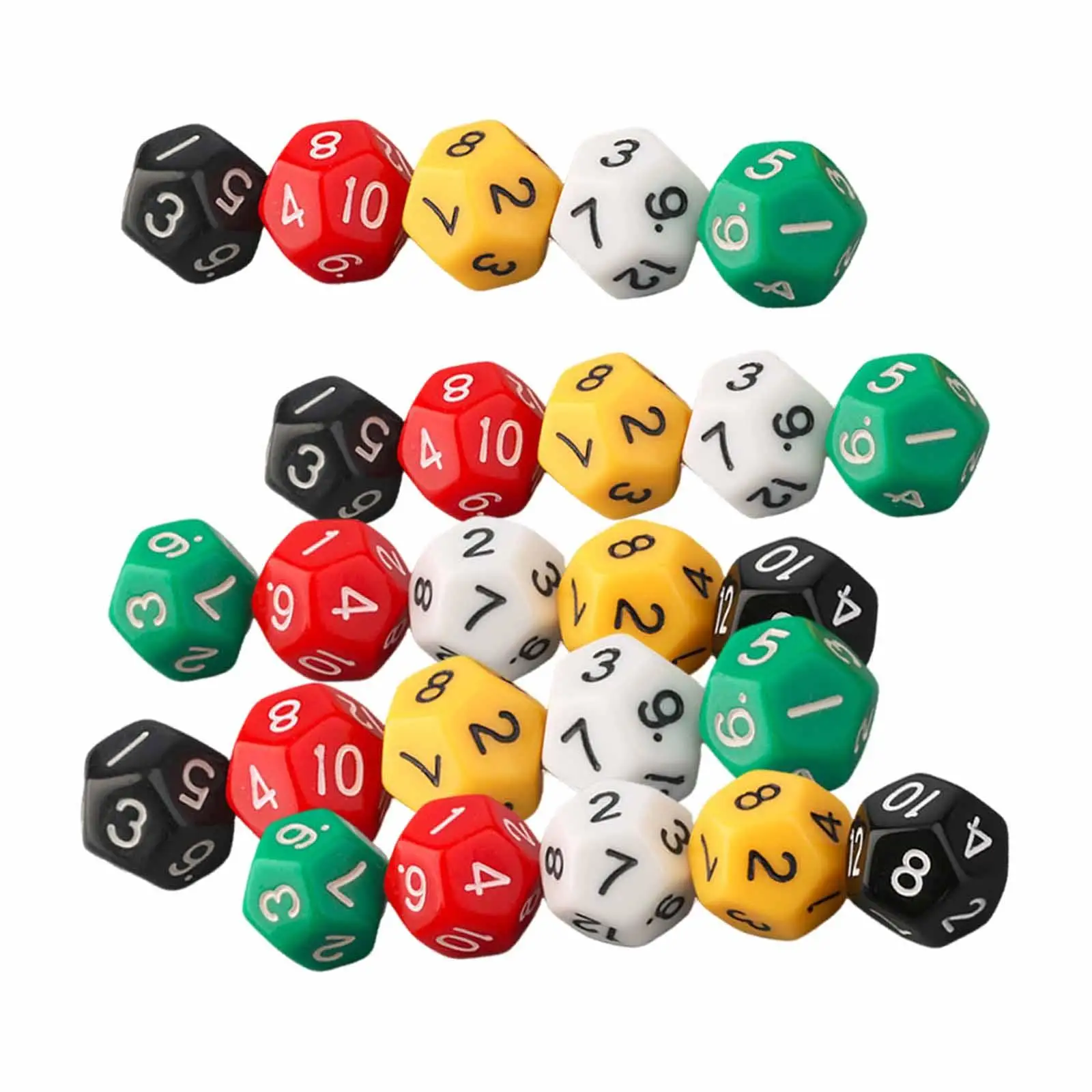 

25Pcs Polyhedral Dice D12 Tabletop Game Eaducational Material Party Favors Family Gatherings Gift Collection Multisided Dice