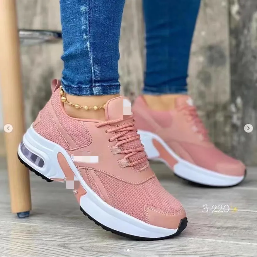 

Women's Flat Shoes Genuine Aircushion Women Sports Mesh Breathable Shoes Comfortable Wear-resistant Female Outdoor Walking Shoes