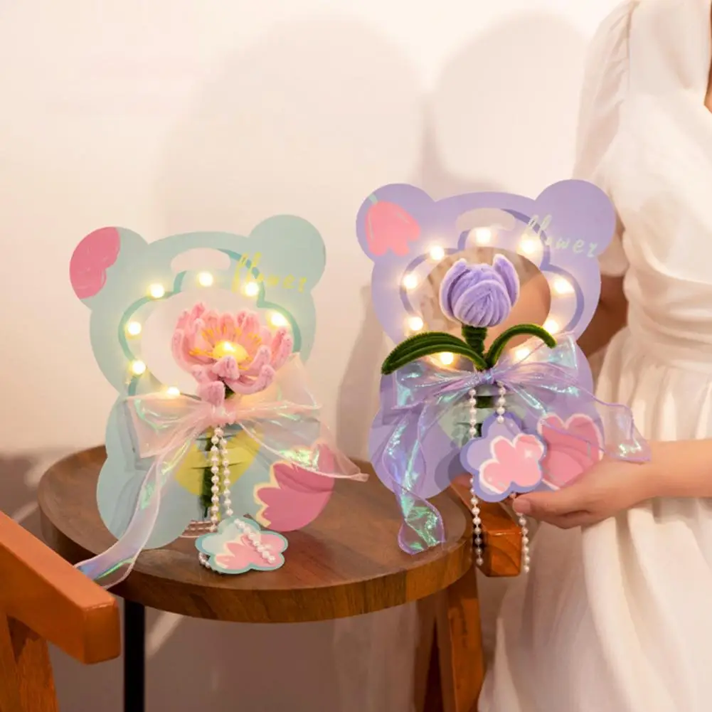 

Handmade Flower Lamp Handmade Led Tulip Flower Ornaments Diy Battery-operated Decorative Lights for A Glowing Home Decor