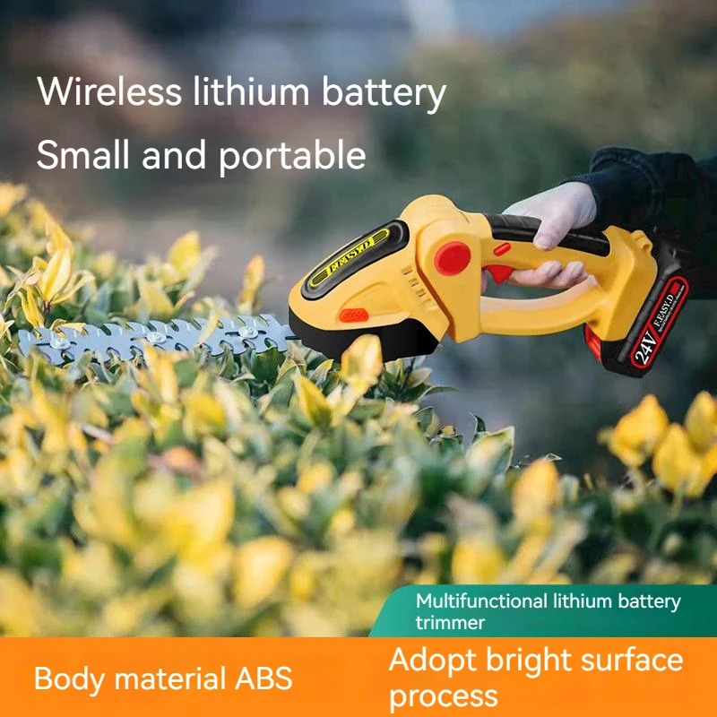 

Hedge Trimmer Handheld Electric Cutter Household Wireless Battery Rechargeable Lawn Mower Multifunctional Lawn Mower Garden Tool