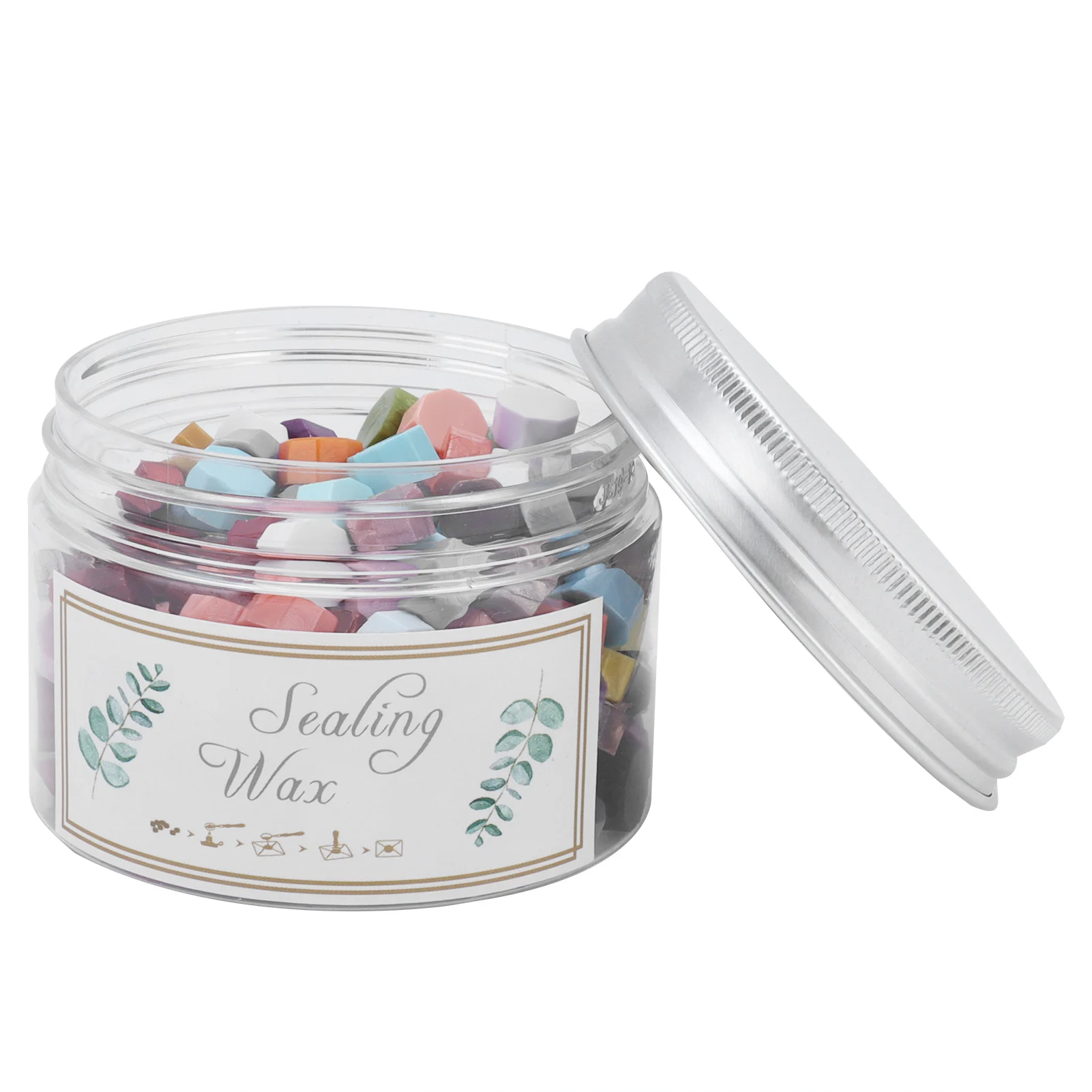 

200Pcs Wax Seal Beads DIY Bottled Octagonal Sealing Wax Particles for Stamp Sealing