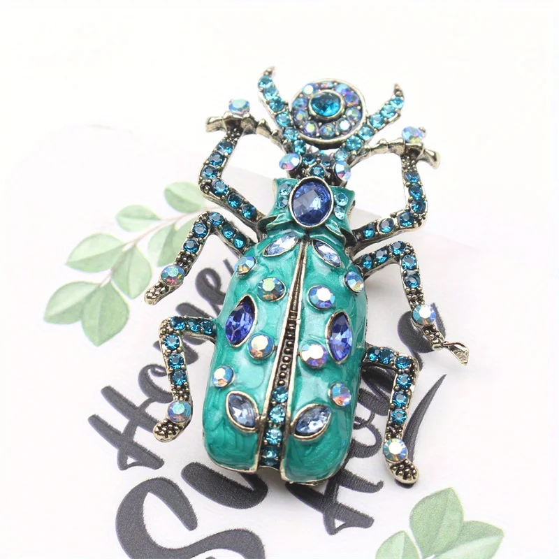 Винтажная эмалированная брошь Scarab женская модная корсажная в форме жука