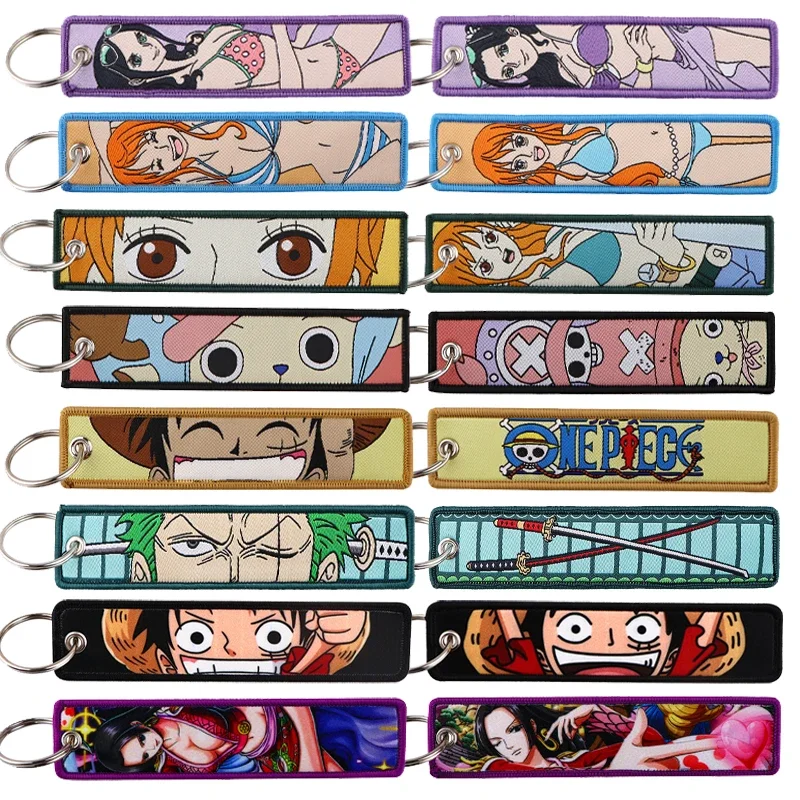 Цельный аниме крутой брелок с вышивкой для ключей бирка мотоциклов автомобилей