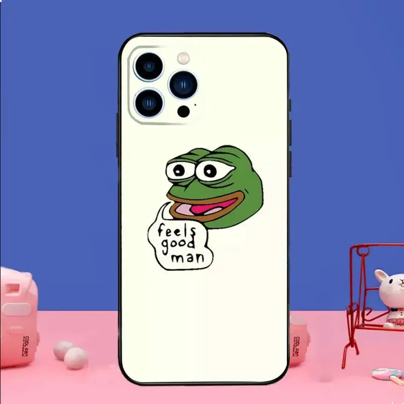 Чехол P-Pepe для телефона с забавной лягушкой iPhone 15 14 13 12 11 Pro Max Xs Xr X 7 8 Plus Mini