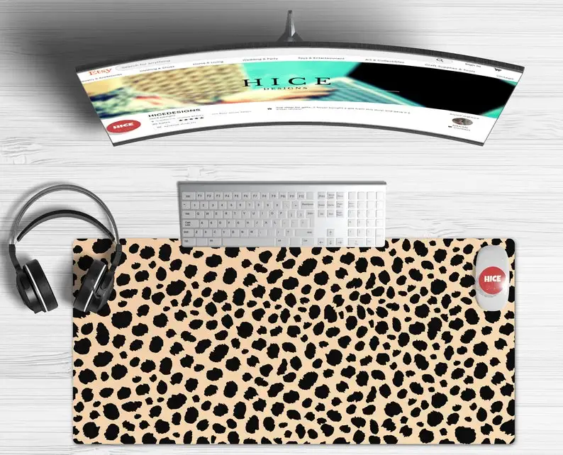 

Leopard Print Cute Desk Mat,Desk Mat For Desk Decor,Cute Mouse Pad, Extra Large Desk Mat , Xxl Desk Pad, Leopard Desk Mat, Cute