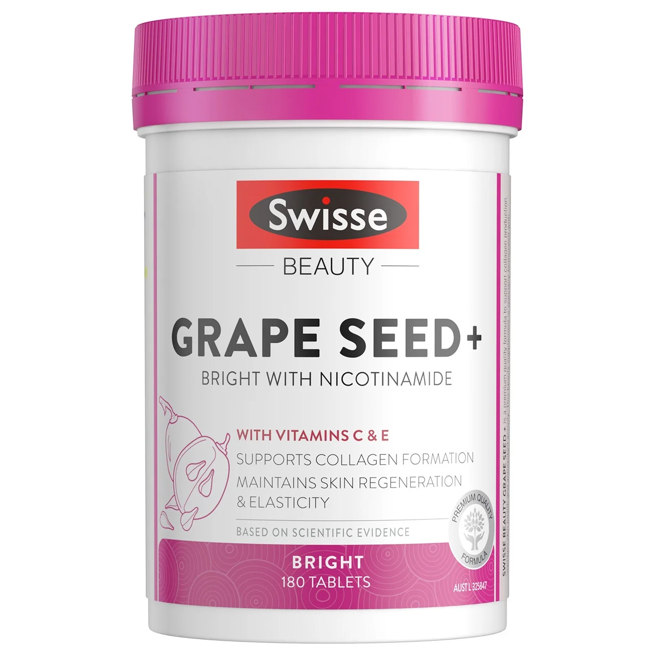 

Swisse Grape Seed Nicotinamide Insolar 180 Tablets Women Beauty Dietary Supplements Collagen Antioxidant Vitamin B3 Skin Health