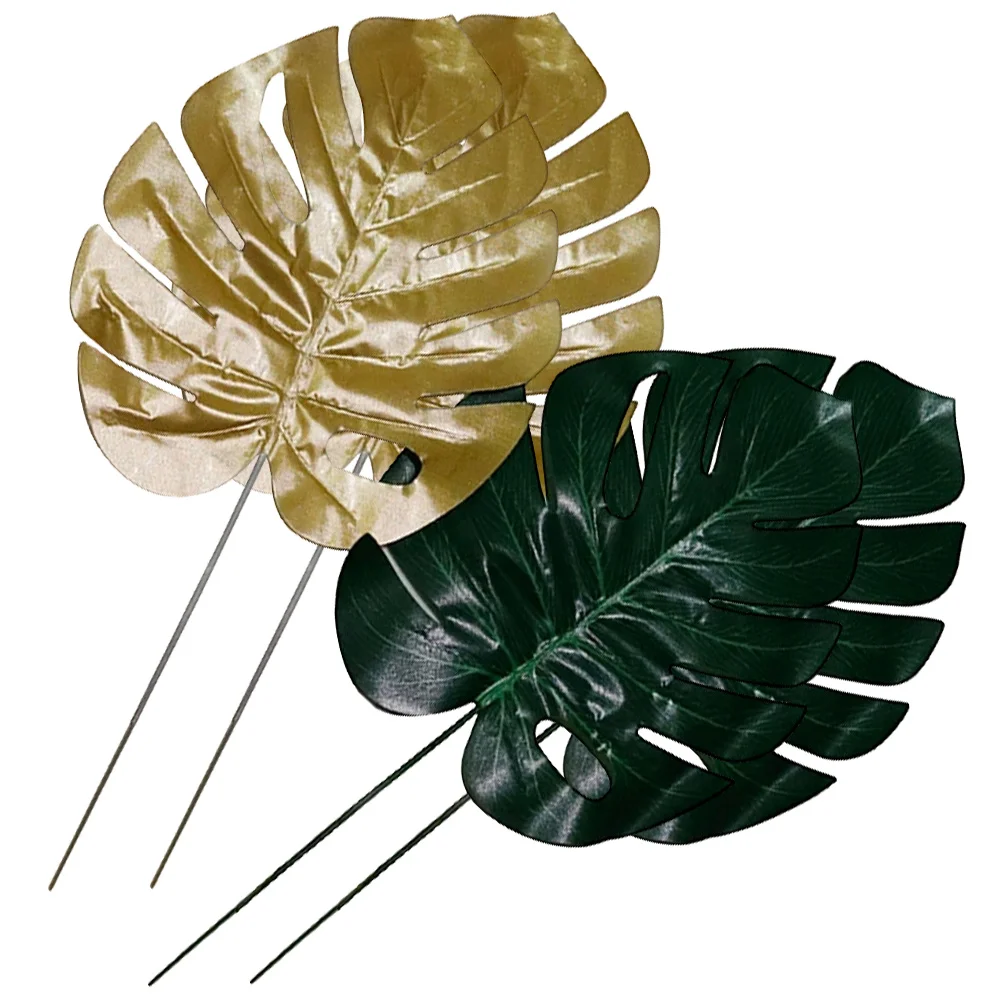 

4Pcs Fake Leaves Simulation Palm Leaves Faux Tropical Leaves Artificial Tropical Leaves Faux Palm Leaves