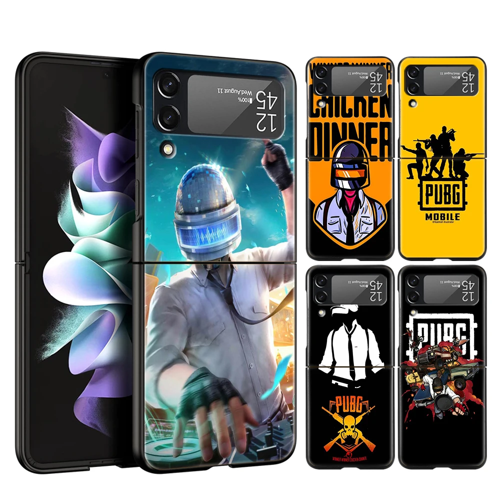 

Game PUBG Phone Cover For Samsung Galaxy Z Flip 4 Case Black For Samsung Z Flip 3 5G Hard PC Luxury Foldable Shell Fundas Coque