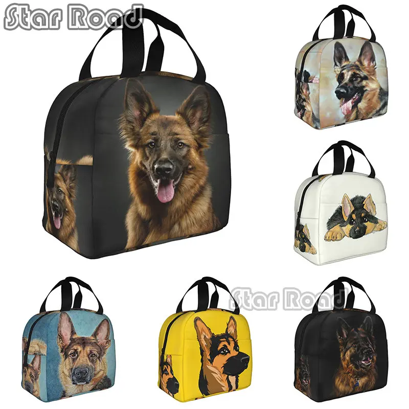 

Funny German Shepherd Dog Lunch Bag Tote Bag Insulated Organizer Lunch Holder Bag For Work Workout Outdoors Picnic Beach Travel