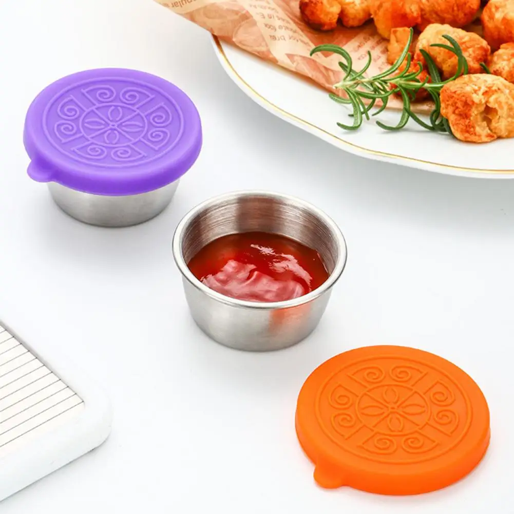 

Practical Salad Dressing Container Rolled Edge Design Large Capacity Food Grade Sauce Cup Kitchen Gadget