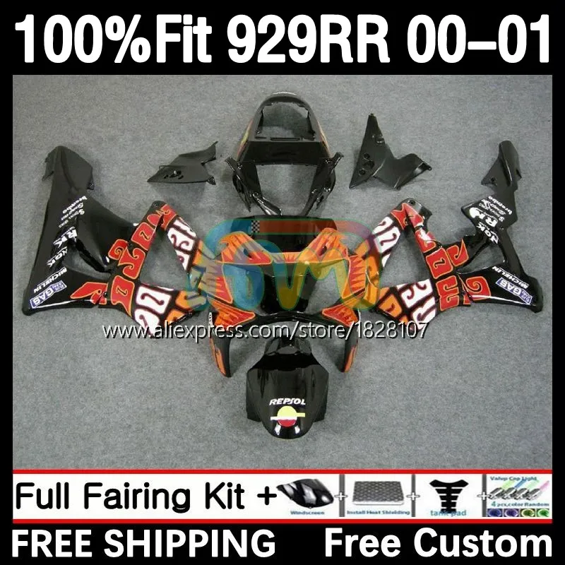 

Injection Fairing For HONDA CBR900RR CBR 929RR Repsol hot 929 900 900RR 33No.7 CBR900 CBR929 RR 00 01 CBR929RR 2000 2001 Body
