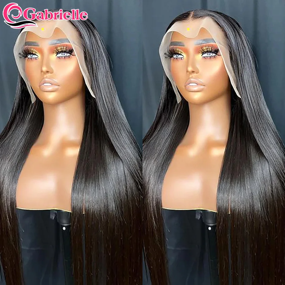 13x4 Lace Frontal Wig 30 Inch Brazilian Straight Lace Front Human Hair Wigs For Women On Sale Closure Wig 180 Density Gabrielle