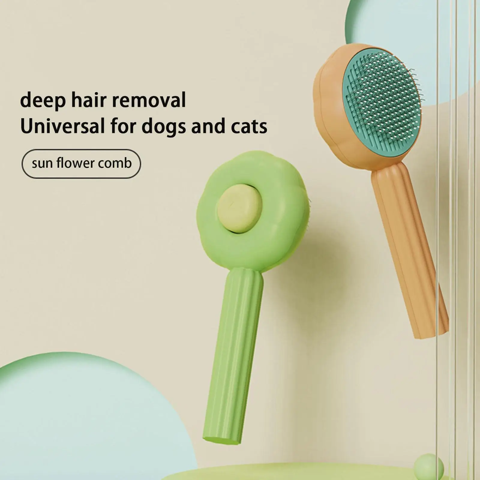 

Расческа для груминга домашних животных, Расческа с тыквой, кошкой, спутанными слоями, для удаления шерсти у животных, самоочищающаяся