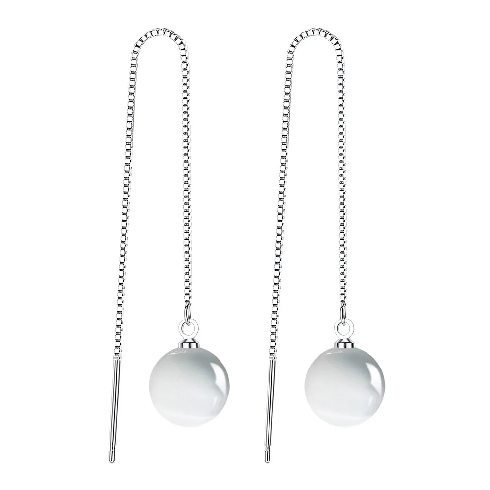 

New Trendy Opal Fringe Earrings Female Ear Line Super Fairy Ear Line Needle Earrings Fashion Jewelry Gift For Women Girl