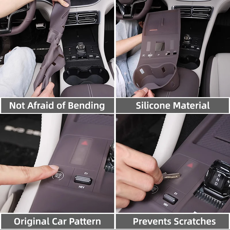 Фото Для BYD Seal U SongPlus силиконовая накладка на шестерню, специализированная полная защита кнопки центральной консоли, принадлежности для модификации №2