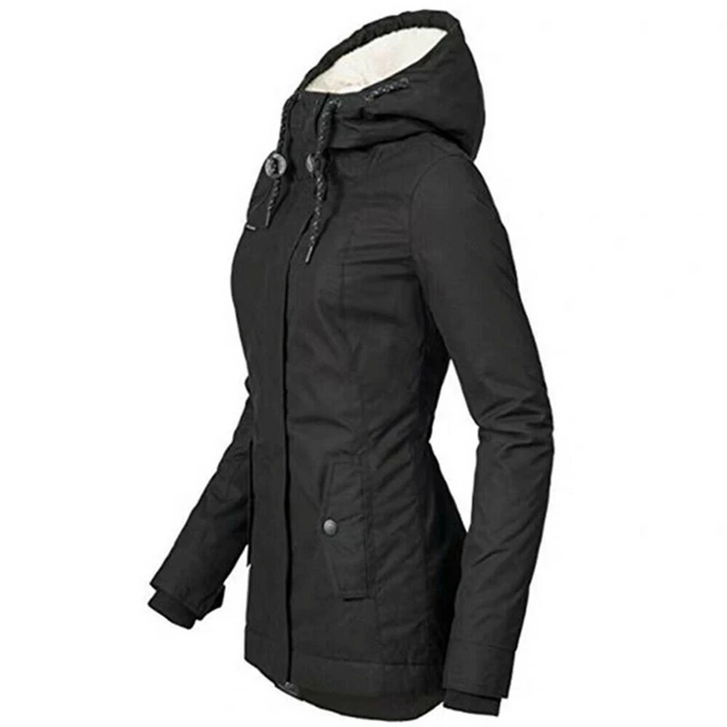 Outwear Fur Lined Trench Winter Warm Hooded Parka OverCoat Female Hoodie Dress Women Clothing Women's Fashion Warm Coat Jacket