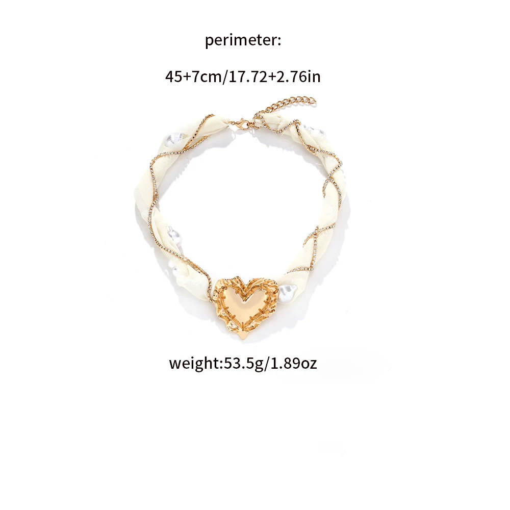 Женский винтажный комплект из колье и сердца с искусственным жемчугом