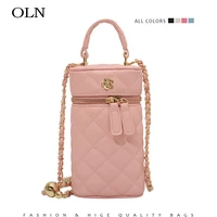 mini pink quilted phone bag for women 2022 fashion luxury blue beige leather shoulder bag with chain small crossbody phone purse