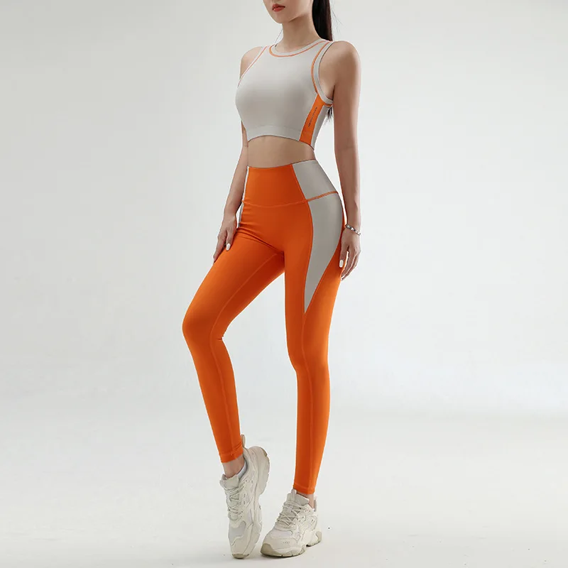 

Women Seamless Yoga Suit Workout Running Fitness Tank Top Yoga Leggings Sleeveless Sportswear Women's Sports Suit