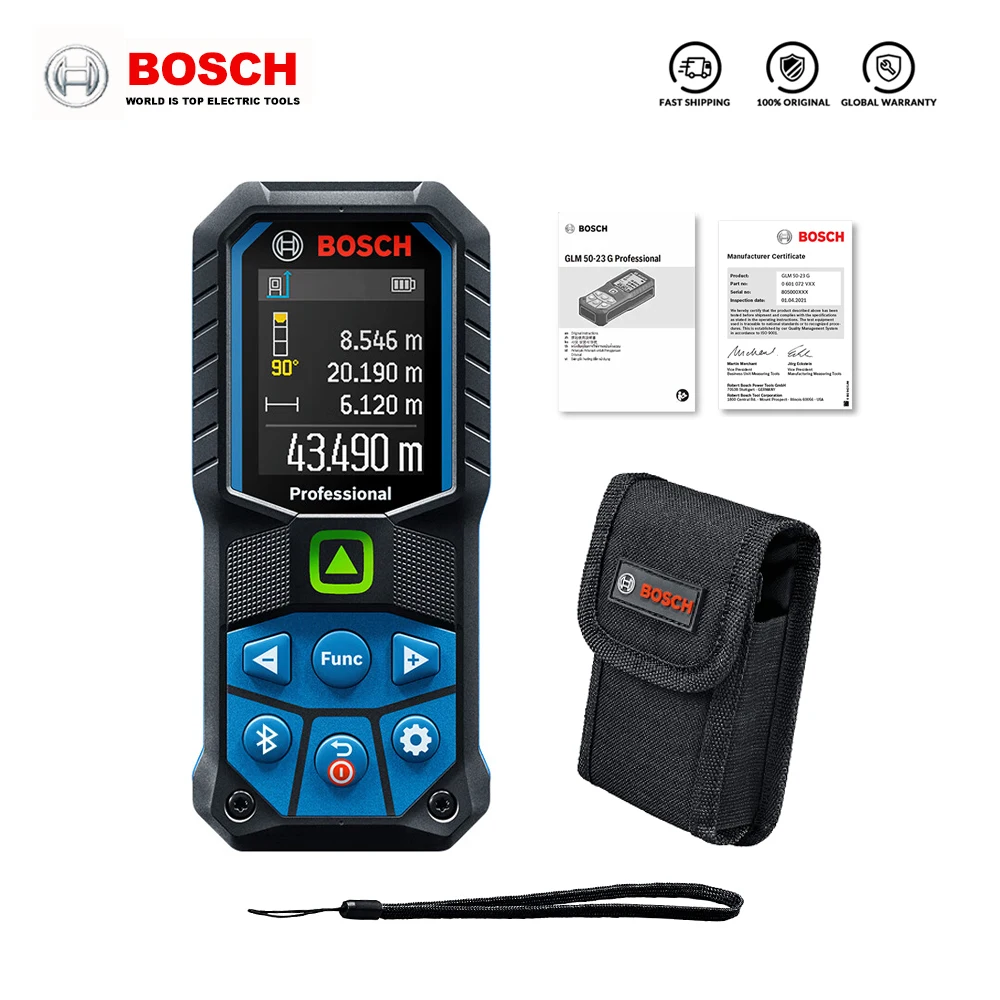 

Профессиональный лазерный измерительный прибор Bosch GLM 50-27 CG, дальномер с зеленым лазером на 50 м, электронный измерительный прибор с Bluetooth, IP65