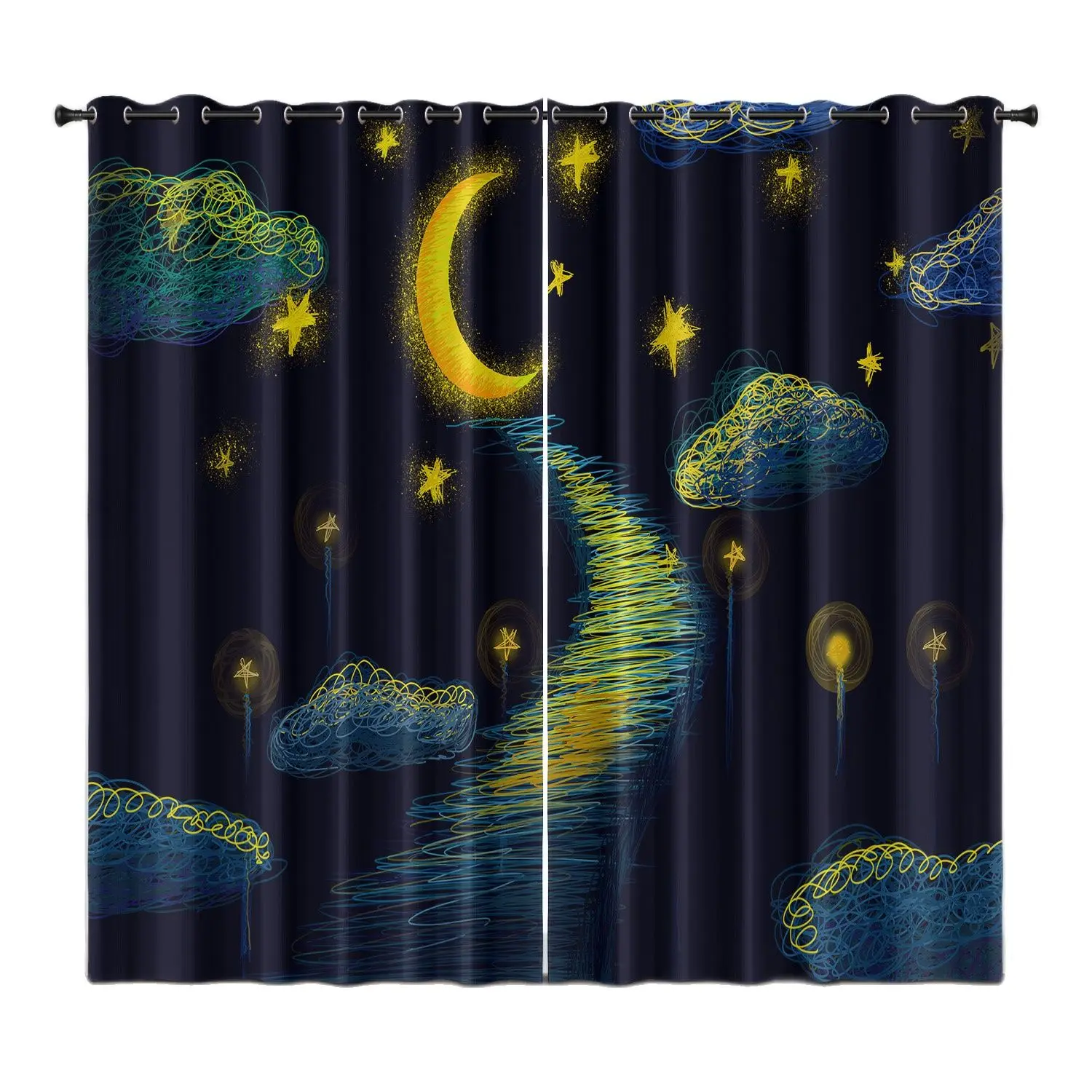 

Cartoon Cute Simple Fashion Heat Insulation High Shading Printing Custom Curtain