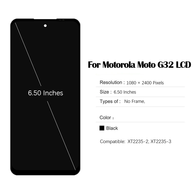 ЖК-экран 6 50 дюйма для Motorola Moto G32 ЖК-дисплей XT2235-2 XT2235-3 цифровой преобразователь