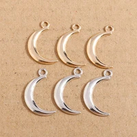 20pcs 15x26mm gold silver color alloy crescent moon charms pendants for making earrings necklaces diy bracelets jewelry findings