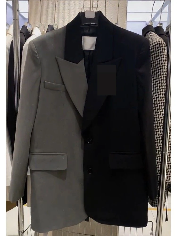 Suit niche design, high-end, explosive street casual black suit jacket, female spring and autumn  women blazer