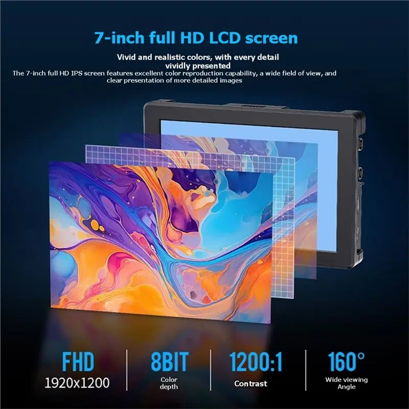 FEELWORLD T7 PRO 7-дюймовый видеомонитор для съемки на камеру с яркостью 2000 нит, совместимый с 4K, в алюминиевом корпусе (art.: 3920dbbb332fb) - 3920dbbb332fb