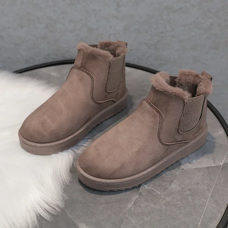 Зимние сапоги на толстой подошве женские зимние новые стильные бархатные