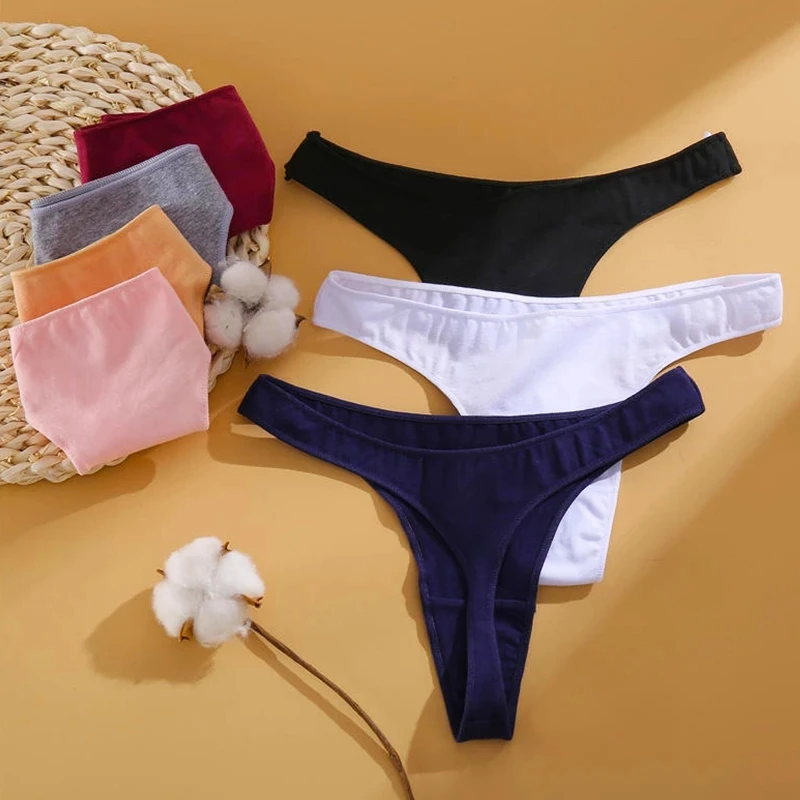 

M-XL Cotton Women's Thong Sexy Thongs Women Lingerie Panties Female Low Waist T-back Underpants G-String Girl Pantys