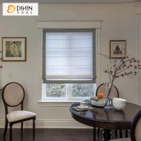 modern cotton linen white with light grey four border trims roman shades filter blackout blinds mechanism