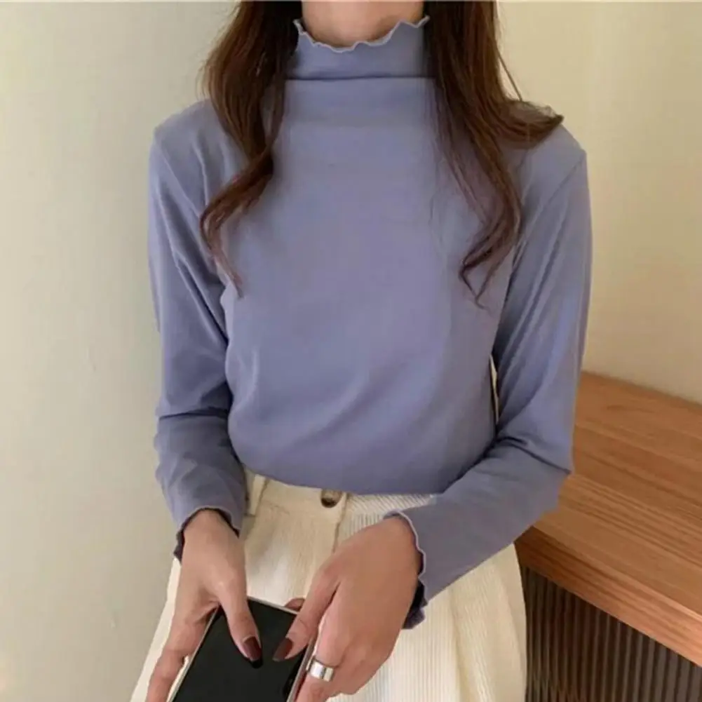 

Pullover Top Self-heating Women Blouse Casual Slim Fit Cozy Bottoming Top