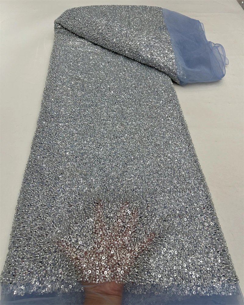 OIMG Роскошные бусины с блестками кружево в африканском стиле 2024 высокое качество 5