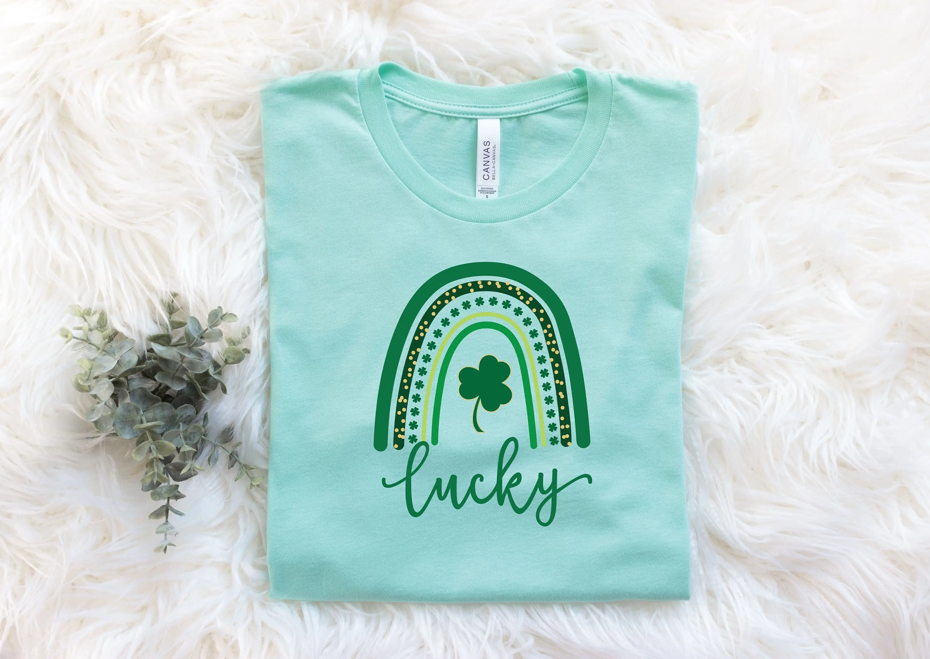 Спортивная футболка с трилистником на день Святого Патрика Lucky Rainbow Me леопардовым