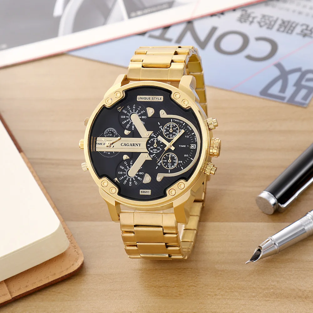 Classic Watch Men Top Brand Luxury Gold Steel Band Large Dial Quartz Wristwatches Man Male Clock Relogio Masculino Drop Shipping