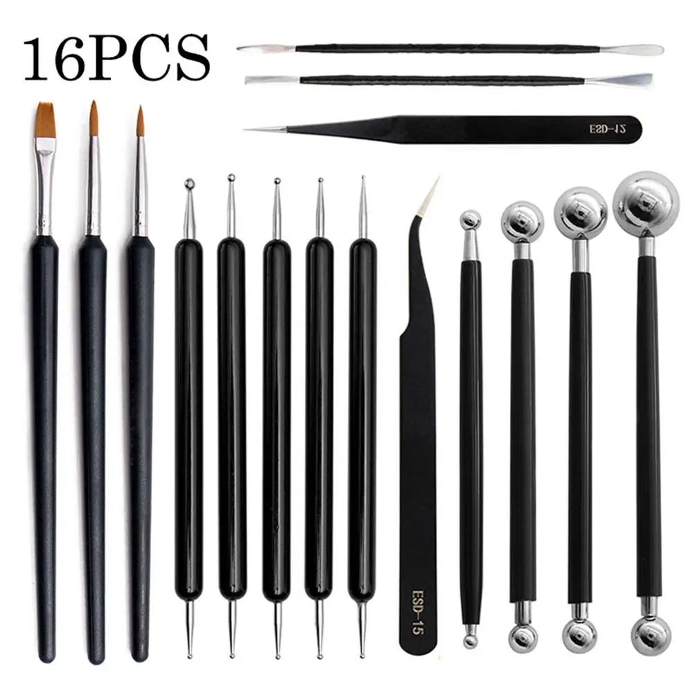 

16 шт./компл. ручная работа, инструмент для глины, керамический инструмент, пинцет, бурильная ручка