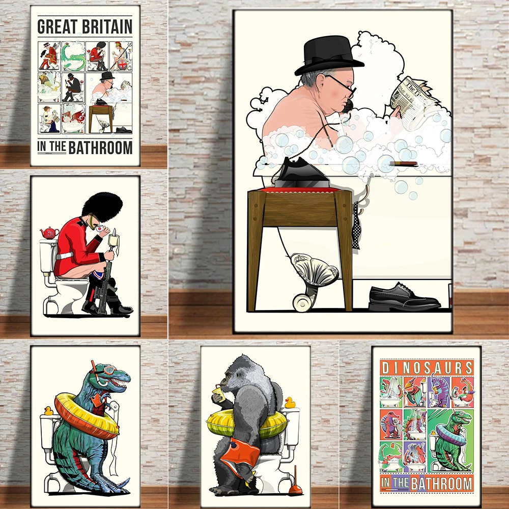 

Плакат на стену в ванной с изображением британских знаменитостей