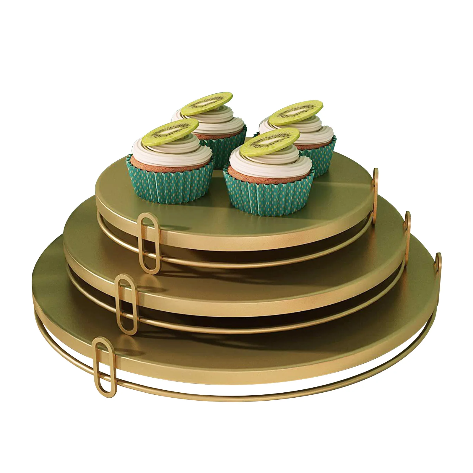 3 Piece Cake Stand Set Metal Gold Cake Stand Set For Party Round Serving Tray For Cakes Cupcakes Candies Desserts Fruits For