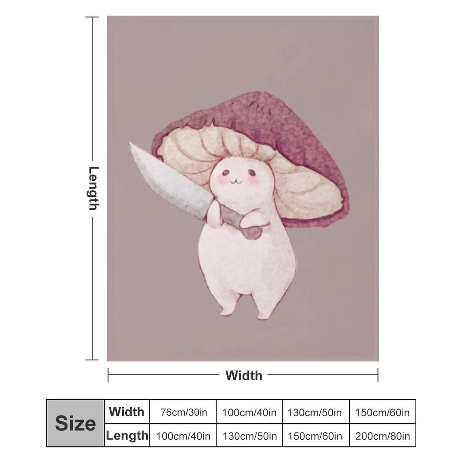 Милый гриб с ножом пледы одеяла для путешествий на Хэллоуин