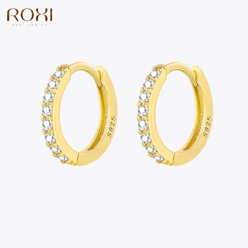 ROXI Multi-size Colorful Huggie Earrings For Women/Men Small Hoop Earrings  Tiny Ear Nose Ring Silver 925 Pendientes Plata 925