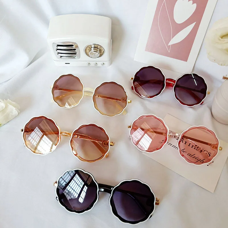 

HKNA волнистые ретро солнцезащитные очки для детей 2022 круглые очки детские Роскошные Брендовые очки для мальчиков/девочек UV400 металлические ...